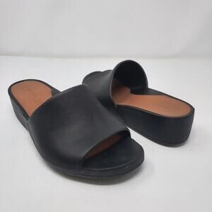 Kenneth Cole Black Gentle Souls Gisele Eva Wedge Slides Size 7